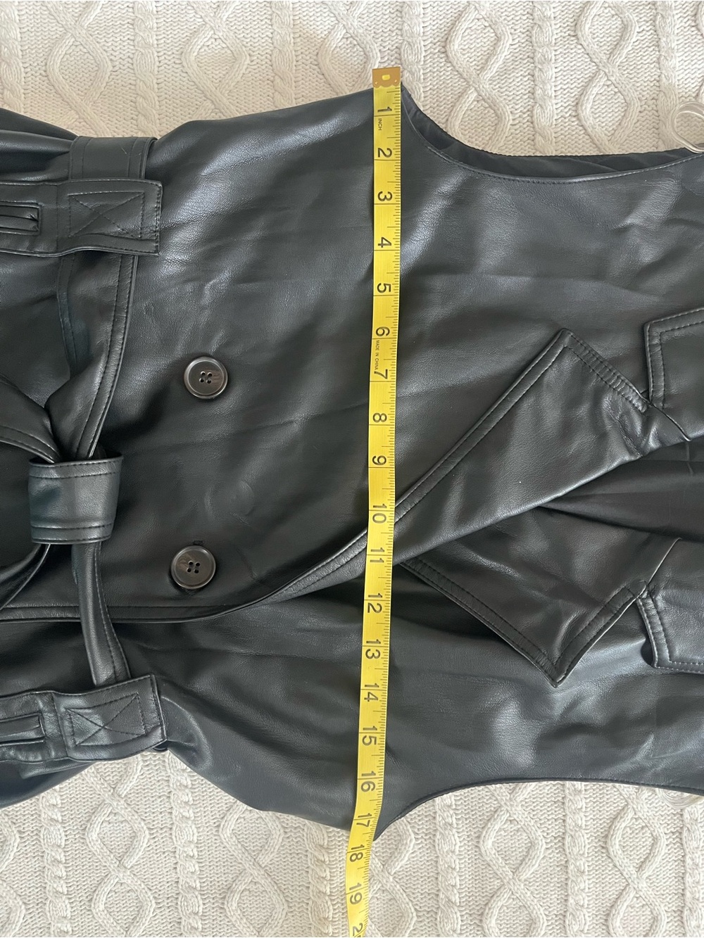 Truth by Republic Faux Leather Dress Vest with Wrap tie/buttons Size Small - Picture 3 of 16
